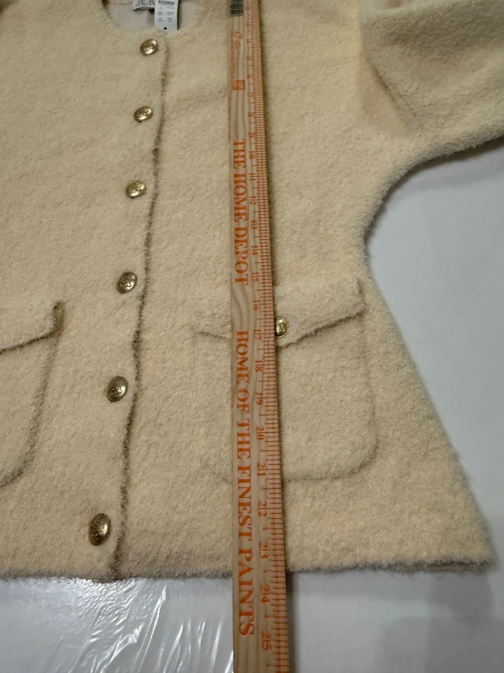 J.Crew NWT 2025 Cinch waist Sweater Lady Jacket Blazer size M cream gold buttons